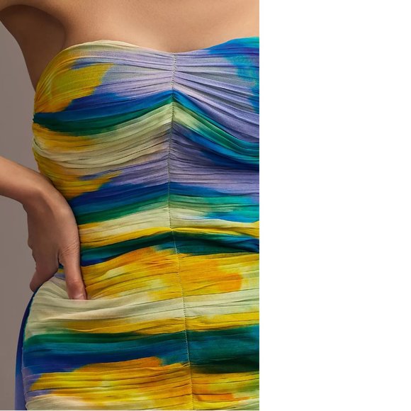 Anthropologie Vineet Bahl Blurred Sheer Mini Train Dress SIZE S new nwt - Picture 4 of 9